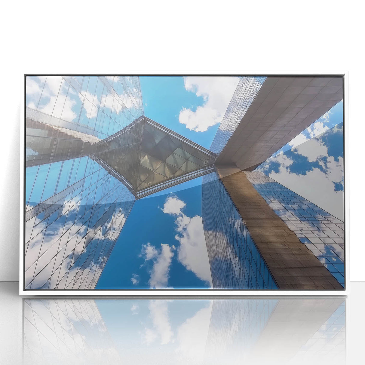 Framed acrylic artwork depicting a serene landscape bridge scene, showcasing vibrant colors and intricate details, ideal for home decor and art enthusiasts.