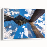 Framed canvas artwork showcasing a serene landscape of a bridge, highlighting vibrant colors and intricate details, perfect for home decor and nature lovers.