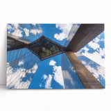 Stretched canvas artwork depicting a serene landscape bridge scene with vibrant colors and intricate details, perfect for enhancing home decor aesthetics.