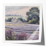 Landscape wall art featuring a serene countryside scene with lush green fields and a vibrant sky, beautifully presented in a glossy finish, ideal for home decor.