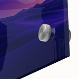 Close-up of a vibrant desert landscape design printed on acrylic glass, showcasing rich earthy tones and intricate details, ideal for modern home decor.