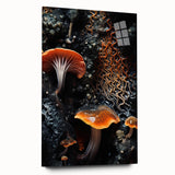 Large abstract wall art in vibrant blue and green tones on acrylic glass, ideal for bedroom or dining room decor.