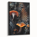 Black and white landscape painting on framed canvas, featuring close-up natural elements, suitable for bedroom decor.