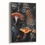 Landscape art painting on framed canvas depicting vibrant, colorful natural elements.