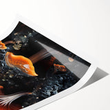 Extra large wall art featuring black line art flowers on a white background, ideal for large living room wall decor.