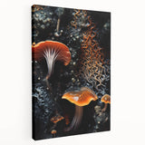 Large canvas print of close-up natural elements in soft green and brown tones, suitable for kitchen wall art.