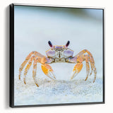Black and white framed canvas featuring a close-up of an animal in a vintage poster style, ideal for bedroom wall decor.