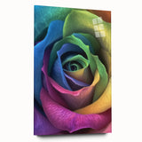 Close-up floral acrylic print in soft pink and green tones, ideal for bedroom or dining room decor.