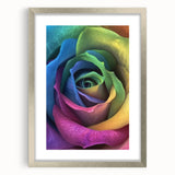 Textured abstract art print featuring close-up floral designs in soft pastel shades, framed in silver.