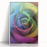 Art deco poster featuring a close-up floral design in pastel shades, framed in white acrylic, suitable for nursery wall art.