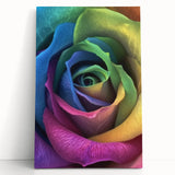 Black and white close-up floral photograph on a large stretched canvas, suitable as kitchen wall art or bedroom decor.