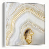 Vintage poster art of colorful nature elements on a white framed canvas, ideal for living room decor.