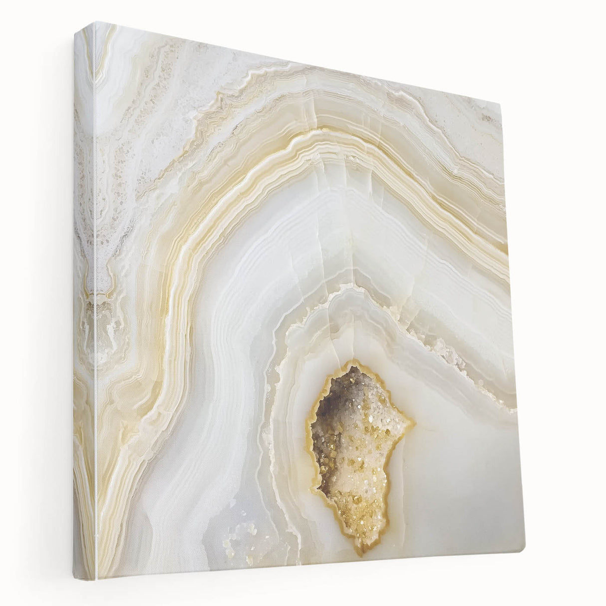 Close-up nature elements on a large stretched canvas with vivid green tones, ideal for kitchen wall art.