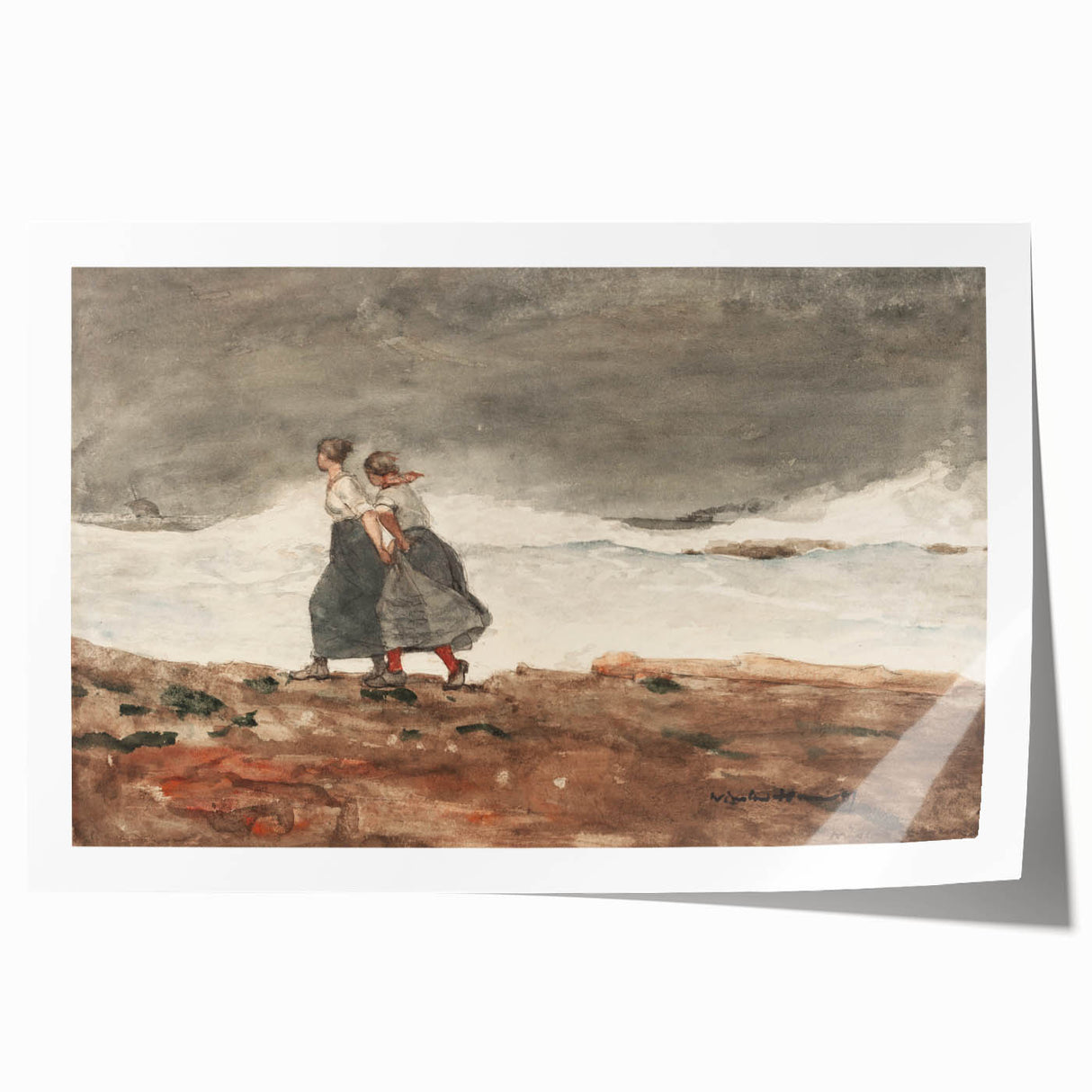 Stormy Realism Art Print | Danger by Winslow Homer | Coastal Scene
