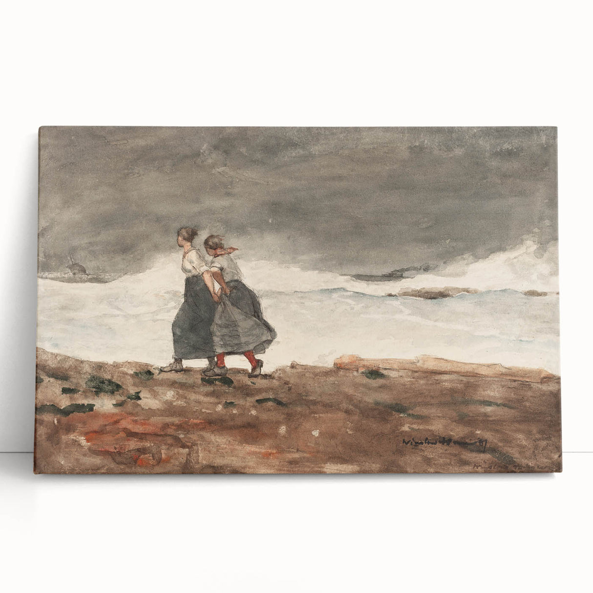 Stormy Realism Art Print | Danger by Winslow Homer | Coastal Scene