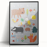 Boys Room Wall Art – Woodland Animals Kids Wall Art Prints