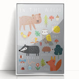 Boys Room Wall Art – Woodland Animals Kids Wall Art Prints