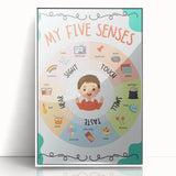 ABC Alphabet Canvas Art - Five Senses Educational Chart