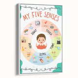 ABC Alphabet Canvas Art - Five Senses Educational Chart