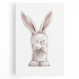 Fluffy Bunny Nursery Canvas Prints - Kids Room Art Decor