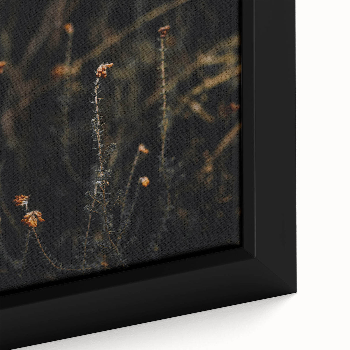 Extra large framed canvas featuring a textured, colorful abstract design on a black background, ideal for living room decor.