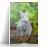 Art deco style poster depicting spring season in pastel colors, framed in white acrylic, ideal for nursery wall art.