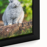 Close-up of extra large black wall art featuring a textured, colorful abstract design on framed canvas.