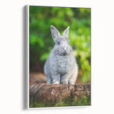 Vintage poster art of spring season on extra large framed canvas, featuring colorful flora against a black background.