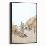 Black and white vintage poster art on framed canvas featuring a summer landscape, ideal for bedroom wall decor.