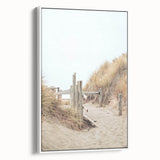 Vintage poster art of summer season on extra large framed canvas, featuring vibrant colors against a black background.