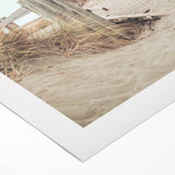 Art deco poster featuring a stylized summer scene in soft pastel shades on rolled canvas.