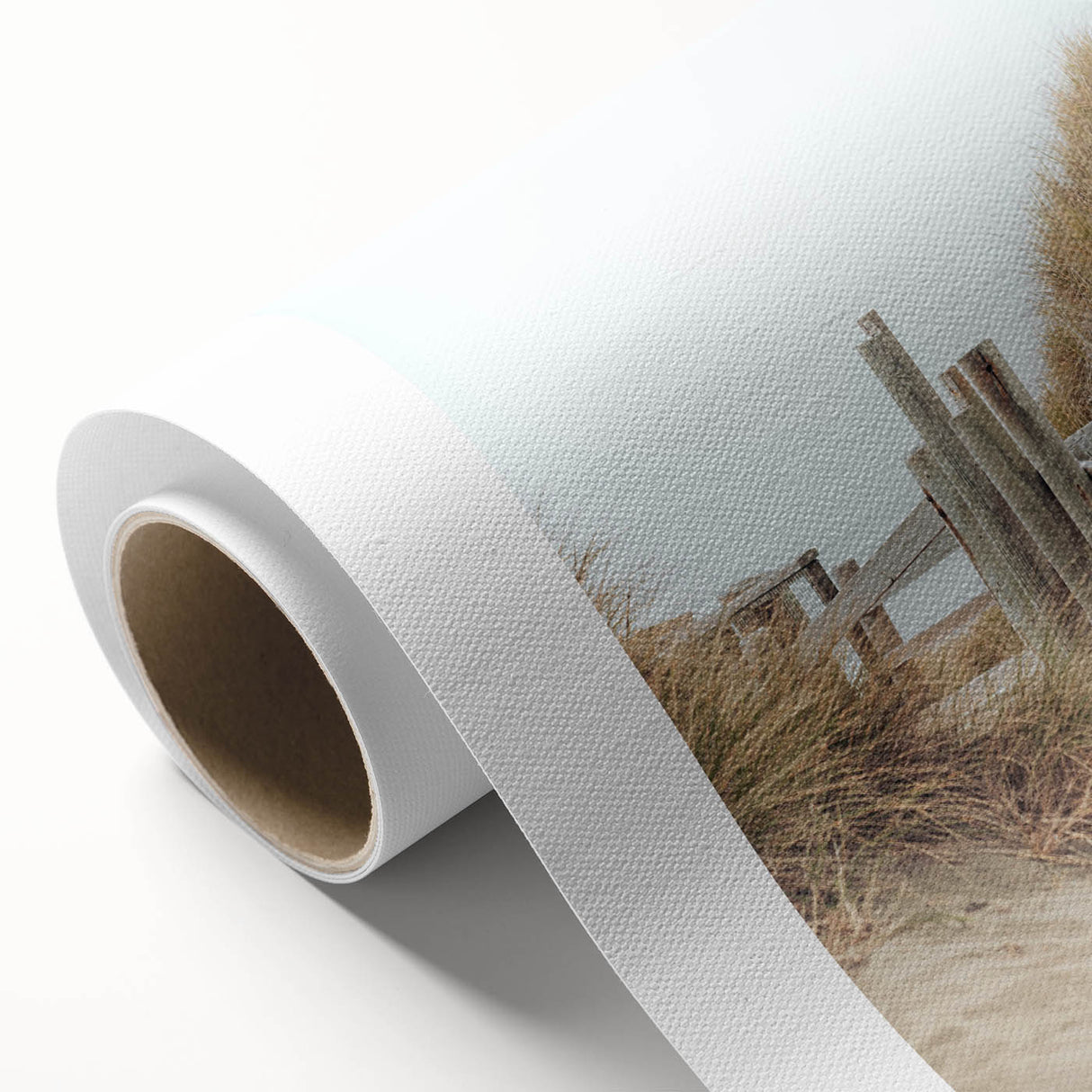 Art deco poster featuring a stylized summer landscape on rolled canvas, ideal for nursery wall art or dining room decor.