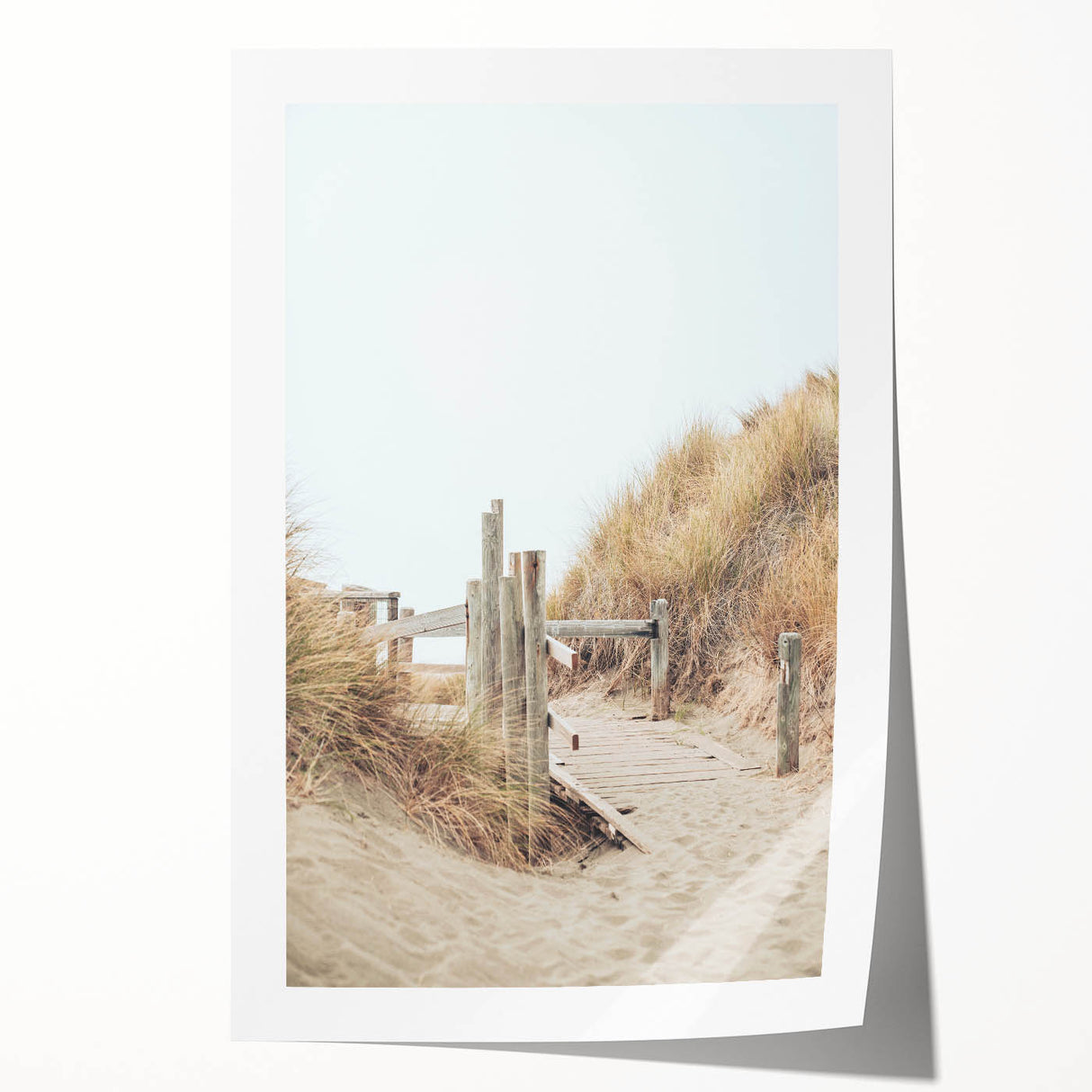 Rolled print featuring a large, detailed floral design in soft pastel colors, suitable as art wall dining room decor.