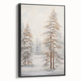 Black and white wall art featuring a winter landscape on framed canvas, suitable for bedroom decor.