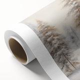 Art Deco poster featuring a stylized winter scene in cool blue tones on rolled canvas, ideal for nursery wall art.