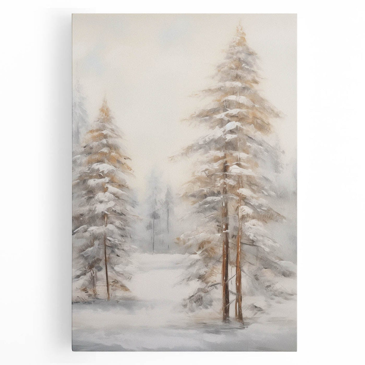Winter-themed black and white wall art on stretched canvas, ideal for kitchen art.