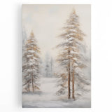 Winter-themed black and white wall art on stretched canvas, ideal for kitchen art.
