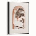 Black and white landscape art painting on framed canvas, featuring a vintage poster style, ideal for bedroom decor.