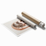 Extra large rolled canvas featuring a large floral design in pastel shades.