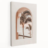 Large abstract canvas print with vibrant orange and blue hues, ideal for kitchen wall art.