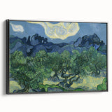 Black and white vintage poster art of a landscape on framed canvas, ideal for bedroom wall decor.