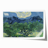 Rolled print of Van Gogh-inspired floral artwork in vibrant colors on canvas.