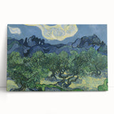 Large black and white stretched canvas of a Van Gogh-style painting, ideal for kitchen wall art.