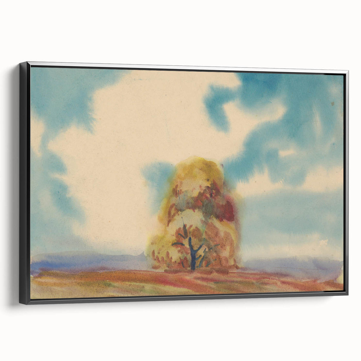 Modern Wall Art – Vibrant Autumn Tree with Minimalist Design