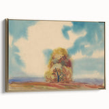 Modern Wall Art – Vibrant Autumn Tree with Minimalist Design