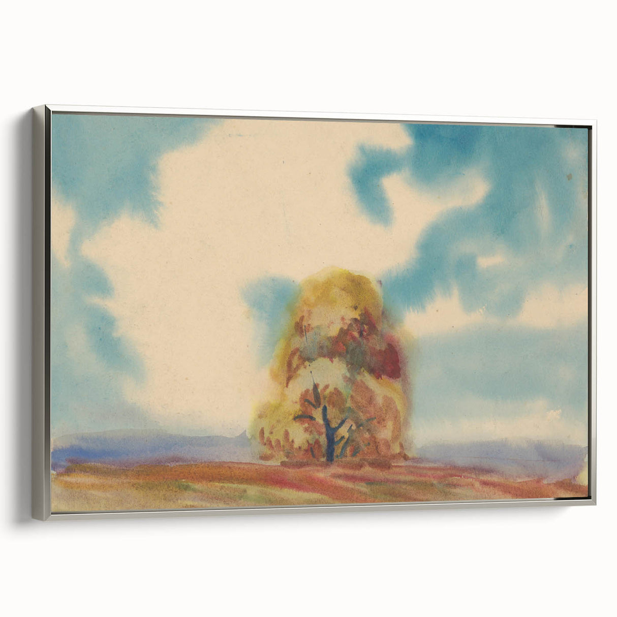 Modern Wall Art – Vibrant Autumn Tree with Minimalist Design