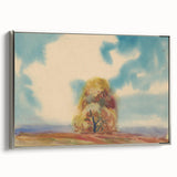 Modern Wall Art – Vibrant Autumn Tree with Minimalist Design