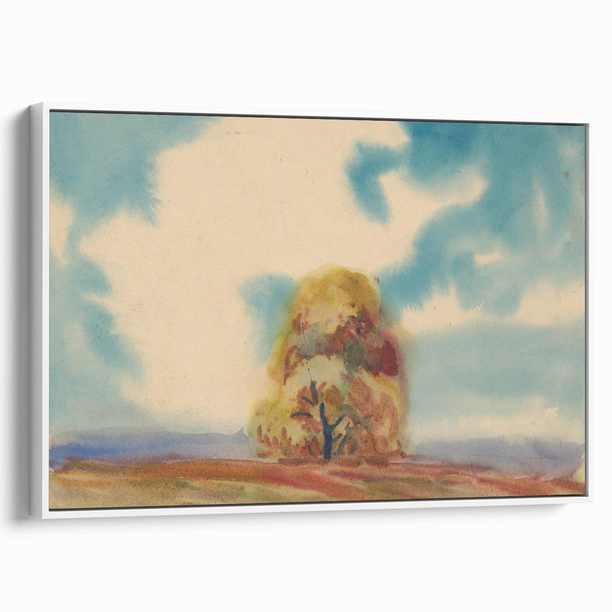 Modern Wall Art – Vibrant Autumn Tree with Minimalist Design