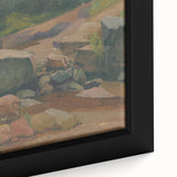 Modern Wall Art – Tranquil Landscape with Rocks and Stream