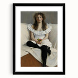 Modern Wall Art: Young Woman in White – Elegant Portrait Masterpiece
